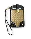 MUD PIE DELUXE WRISTLET BROWN STRAW BAG BELT PHONE CASE PDA CELL PHONE BLACKBERRY IPHONE HOLDER WALLET PURSE