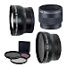 2X Telephoto & 0.5X Wide Angle Lens + 3 Filters Plus CANON LA-DC58H For Canon PowerShot G7 G9