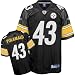 Football Jerseys | Jerseys - Troy Polamalu Jersey: Reebok Black Replica #43 Pittsburgh Steelers Jersey - X-Large