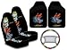 Ed Hardy Koi Fish Design Auto Accessories Interior Package - Front Floor Mats, Seat Covers & Steering Wheel Cover