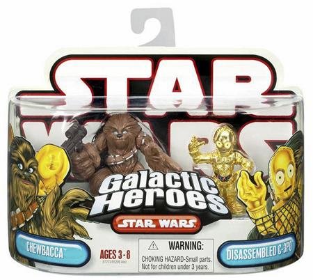 Childrens Toyshop  Toys : Star Wars Galactic Heroes Chewbacca & Disassembled C-3PO Figures