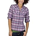 Mossimo Supply Co. Juniors Plaid Top - New Pink/Purple/Navy