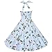 Maggie Tang Women's 1950s 60s Vintage Rockabilly Halter-Neck Swing Dress