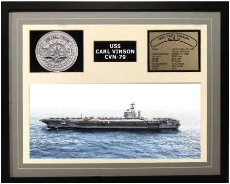 Navy Emporium USS Carl Vinson CVN 70 Framed Navy Ship Display Grey