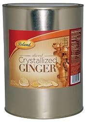Roland Sliced Crystallized Ginger, 6-Pound Can