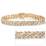Mens Diamond Accent 18k/Sterling Silver Bracelet