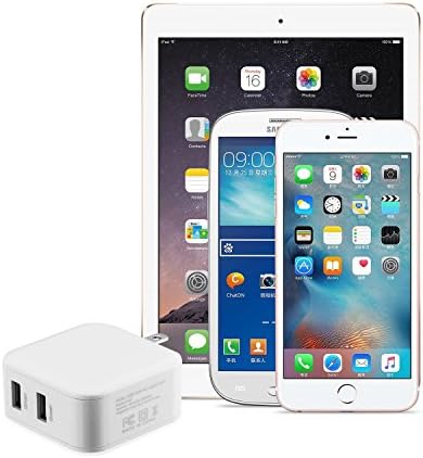 Nozza 24W Dual USB Wall Charger PowerPort 2 (with Foldable Plug) for iPhone SE / 6s / 6 / 6 Plus, iPad Air 2 / Pro / mini 3, Galaxy S7 / S7 Edge / S6 / S6 Edge / Edge+, Note 5, LG G5 and More (white)