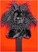 poodle46 - Poodle Black Genuine Tibetan Lamb Fur JUMBO Head
