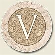 Monogram "V", Auto Coaster - Single Coaster for Your Car