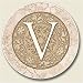 Kitchen & Housewares : AutoCoaster ~ Monogram initial V ~ Tile Drink Coaster for car cupholder - code 591