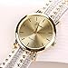 New Women Crystal Rivet Bracelet Quartz Braided Winding Wrap Wrist Watch White&black