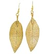 24 Karat Gold Overlay Leaf Dangle earrings