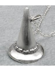 Sterling Silver Witch Hat Pendant with an 18" Sterling Silver Chain, Made in America