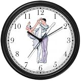 Ballerina and Ballet Dancer Couple No.2 - Wall Clock by WatchBuddy Timepieces (Hunter Green Frame)