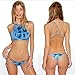 Flymall Tie-dye Strappy Bikini Top and Side-tie Bottom Bikini Set (S)