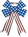 American Patriotic Fourth 4th of July USA Flag Independence Day Celebration Decorative Bow Glittery Stars & Stripes