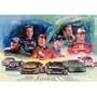 Nascar (Clint Bowyer, Reed Sorenson, JJ Yeley, Denny Hamlin, Martin Truex Jr.) Sports Poster Print - 11x17