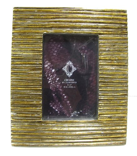 Concepts Frames, 4x6 Inch Photo Opening Gold Ripple Pattern Wood Picture Frame