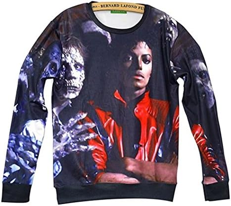 Unisex Hipster Michael Jackson Skull Swag 3D Sweatshirt Hoodies Pullovers (XL)