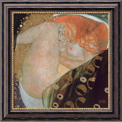 Danae Framed Canvas Art by Gustav Klimt, Image size: 16.00