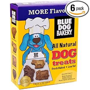 Blue Dog Bakery Natural Low Fat Dog Treats, Assorted Flavors, 20-oz Boxes (Pack of 6) $14.95