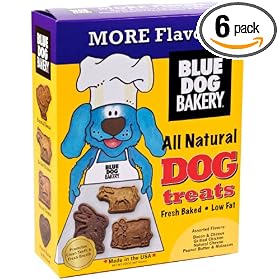 Blue Dog Bakery Natural Low Fat Dog Treats, Assorted Flavors, 20-Ounce Boxes (Pack of 6)