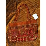 Embroidered handbag Chocolate Bollywood Purse