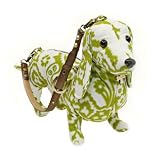 Fuzzy Nation Green Fern Dachshund Dog Handbag-Garden Hounds Fuzzy Coutour Edition