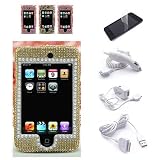 Itouch 2nd and 3rd generation Rhinestones Back Cover + Screen Protector + Ipod Touch Car Charger + Wall Charger + USB Data Cable (Pearl Heart)