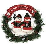 20" NFL Atlanta Falcons Snowman Couple Christmas Berries and Pine Cones