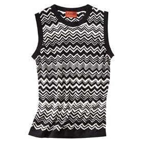 Missoni for Target Sleeveless Sweater Shell Black/White Zigzag - Size Medium
