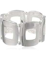Kenneth Cole New York "Shiny Metals" Square Link Stretch Bracelet, 7.5"
