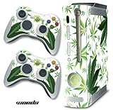 New XBOX 360 Console Protective Decal Skin - Weeds - White