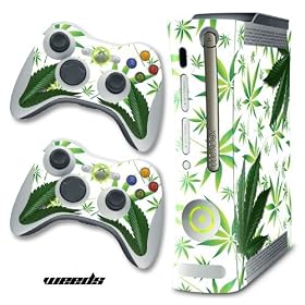 XBOX 360 Console Designer Decal Skin - Weeds - White