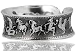Oxidized White Copper & Zinc "Silver" Tribal Chin Zodiac Cuff Bracelet by Tiger Mountain