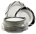Domestic 920667 Madonna Porzellan Tafelservice 12-teilig mit je 6 Teller tief und flach