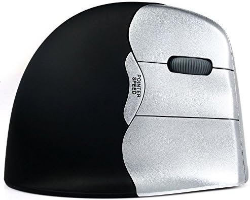 2.4G Wireless Vertical Optical Mouse with 6 Keys LED Breathing Light 2000DPI for Laptop Desktop(Black and Silver)