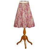 Fuchsia And Beige Paisley A-line Cotton Voile Skirt (Petite, Tall & Misses Sizes XS-3X)
