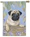 pug39  - Pug Art House Flag 26x27