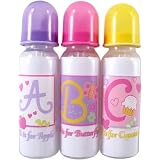 3-Pack Printed ABC Bottles with Silicone Nipple,... by Luvable Friends