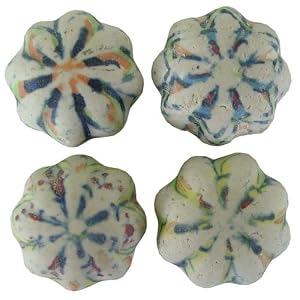Colorful Antique Look Ceramic Magnets- Set of 4