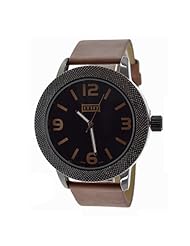 Mark Naimer Fashion Watch in Light Brown Leather Band with Gunmetal Color Case