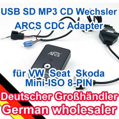 ARCS DIGITAL MUSIC BOX v2 USB SD MP3 CD Wechsler CDC Adapter für VW Seat Skoda 8-PIN