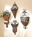 SET OF 4 ANTIQUE STYLE BRONZE IRON TUSCAN WALL PLANTERS