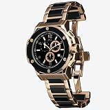 Daniel Steiger Mens 8002R-M Insignia Rose Gold and Black Ceramic Oversize Ceramic Watch