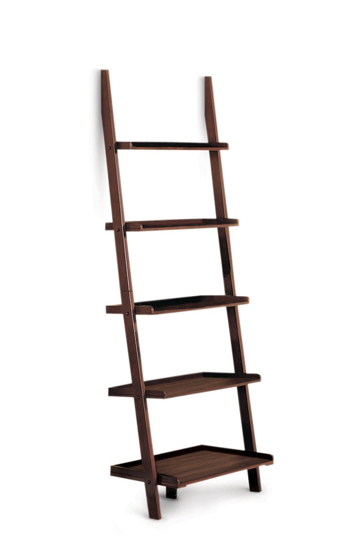 Amazon.com - Poundex 5-Tier Leaning Wall Shelf, Cappuccino - Cd ...