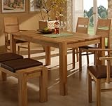 Stuhl aus Kernbuche massiv, geölt, Imitationsleder braun mit Lederstreifen in Rückenlehne; Maße (B/H/T) cm: 47 x 96 x 52 SH: 47