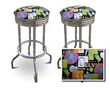 2 24" Elvis Presley Black Fabric Specialty / Custom Barstools Set