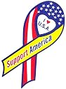 Pray For Our Troops - Car Yellow Ribbon / Red White and Blue Ribbon Magnet