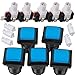 BQLZR Blue and Black 33 x 33mm Square Shape LED Illuminated Push Button Large Machinery 12V Switch Pack of 5